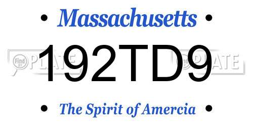 192TD9 Massachusetts License Plate