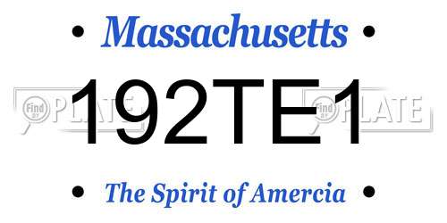 192TE1 Massachusetts License Plate