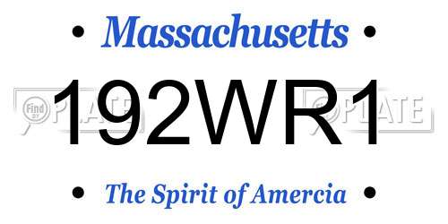 192WR1 Massachusetts License Plate