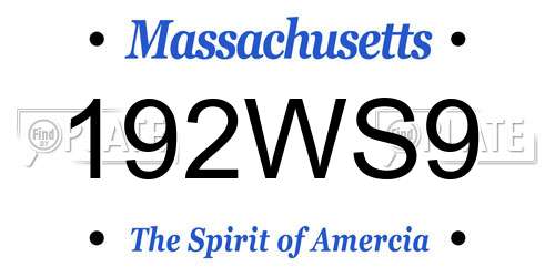 192WS9 Massachusetts License Plate