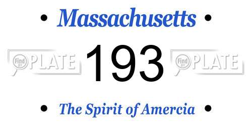 193 Massachusetts License Plate
