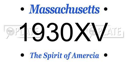 1930XV Massachusetts License Plate