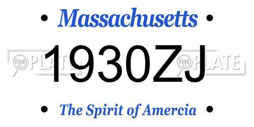 1930ZJ Massachusetts License Plate