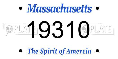 19310 Massachusetts License Plate