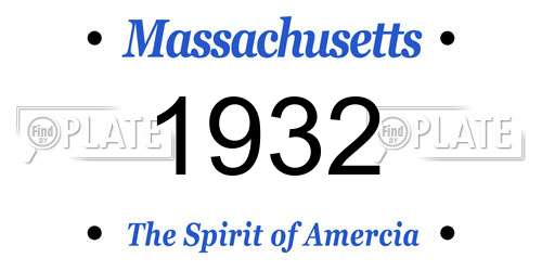 1932 Massachusetts License Plate