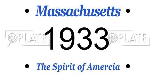 1933 Massachusetts License Plate