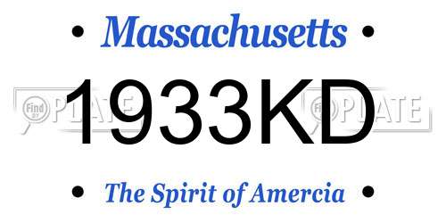 1933KD Massachusetts License Plate