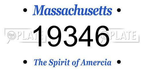 19346 Massachusetts License Plate
