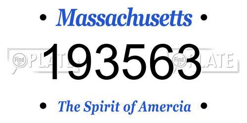 193563 Massachusetts License Plate