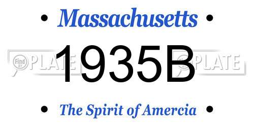 1935B Massachusetts License Plate