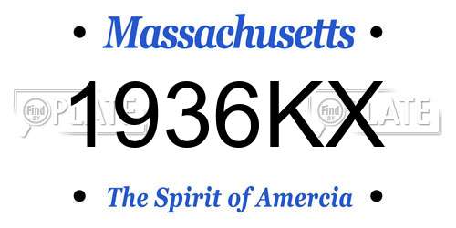 1936KX Massachusetts License Plate