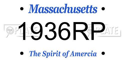 1936RP Massachusetts License Plate