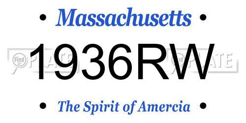 1936RW Massachusetts License Plate