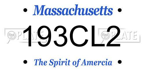 193CL2 Massachusetts License Plate