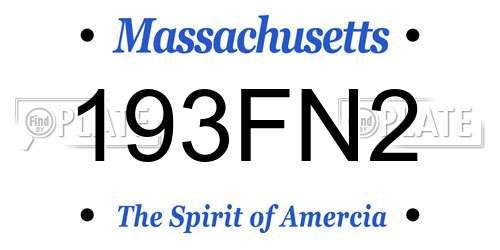 193FN2 Massachusetts License Plate