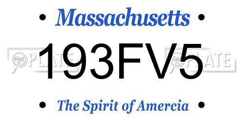 193FV5 Massachusetts License Plate