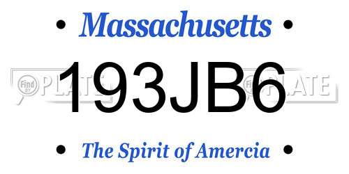 193JB6 Massachusetts License Plate