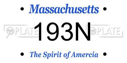 193N Massachusetts License Plate