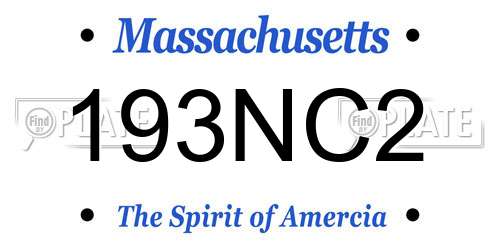 193NC2 Massachusetts License Plate