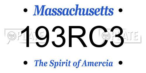 193RC3 Massachusetts License Plate