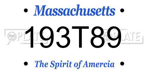 193T89 Massachusetts License Plate