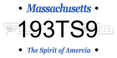 193TS9 Massachusetts License Plate
