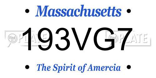 193VG7 Massachusetts License Plate