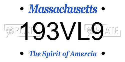 193VL9 Massachusetts License Plate