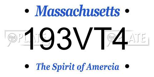 193VT4 Massachusetts License Plate