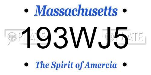 193WJ5 Massachusetts License Plate