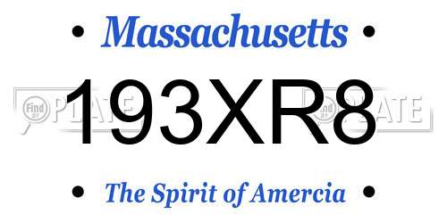 193XR8 Massachusetts License Plate
