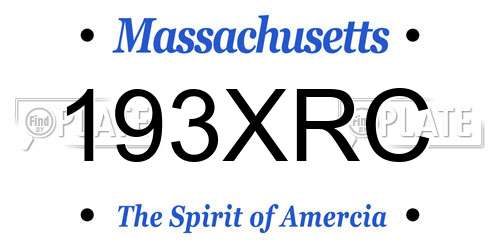 193XRC Massachusetts License Plate