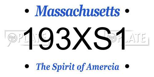 193XS1 Massachusetts License Plate