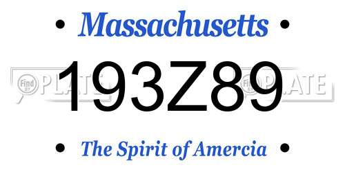 193Z89 Massachusetts License Plate