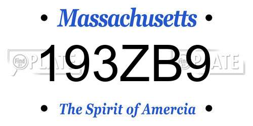 193ZB9 Massachusetts License Plate