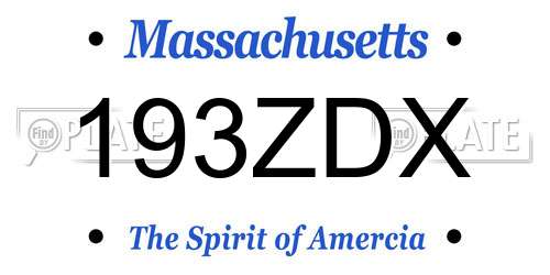 193ZDX Massachusetts License Plate