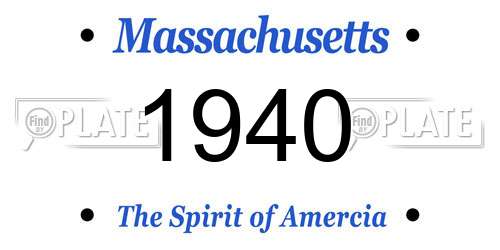 1940 Massachusetts License Plate