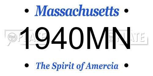 1940MN Massachusetts License Plate