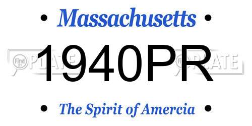 1940PR Massachusetts License Plate