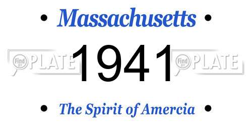 1941 Massachusetts License Plate