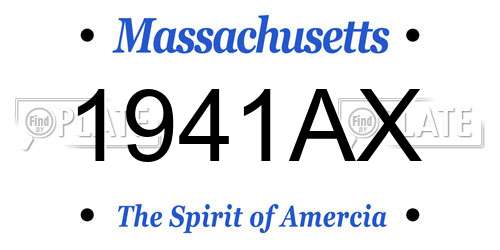 1941AX Massachusetts License Plate