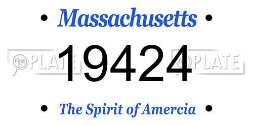 19424 Massachusetts License Plate
