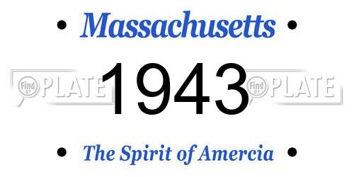 1943 Massachusetts License Plate