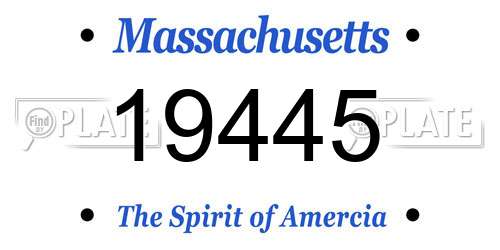 19445 Massachusetts License Plate