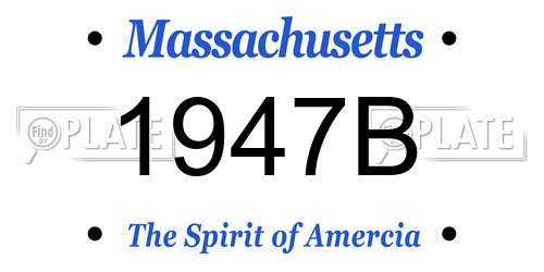 1947B Massachusetts License Plate