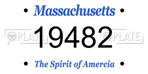 19482 Massachusetts License Plate