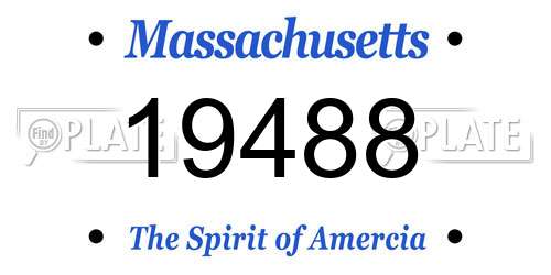19488 Massachusetts License Plate
