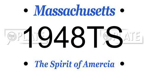 1948TS Massachusetts License Plate