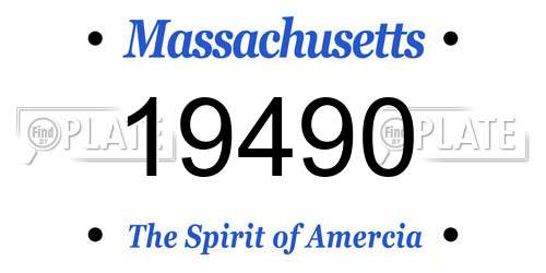 19490 Massachusetts License Plate