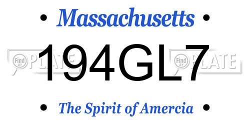 194GL7 Massachusetts License Plate